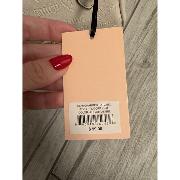 Juicy Couture Semi Charmed Satchel Heart Angel Beige With Crossbody Strap & Coin - Picture 2 of 7